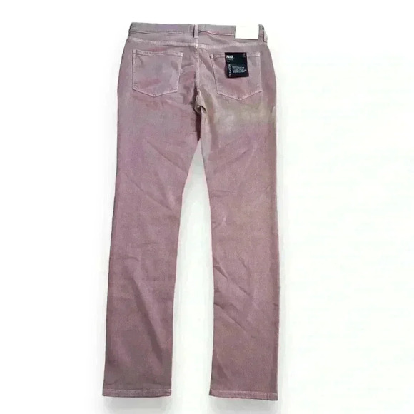 NWT PAIGE LENNOX Slim Fit Jeans Stretch  W33 Straight Pink Casual City Offcie - Picture 2 of 12